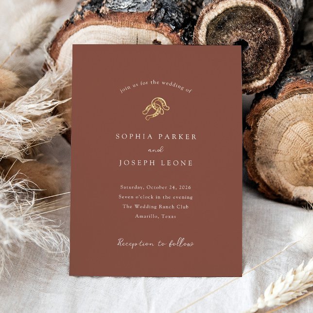 Brown Minimalist Horseshoe | Rustic Wedding Gold (Creator Uploaded)