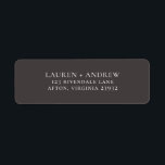 Brown Minimalist Return Address Label<br><div class="desc">Minimalist return address label. You can personalize by modifying the names and address,  and changing the colours to match your wedding theme.</div>