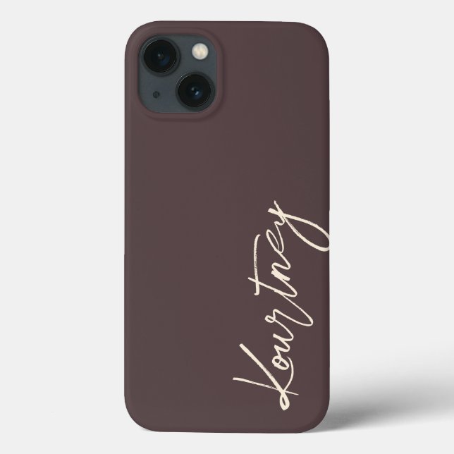 Brown Minimalist Script Name Personalized  Case-Mate iPhone Case (Back)