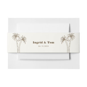 Brown Minimalist Tropics Invitation Belly Band