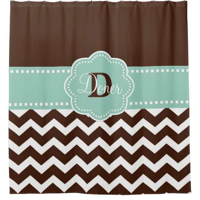 Brown Mint Chevron Personalized (Front)