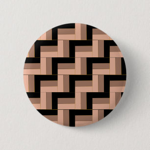 Brown Mocha Black Geometric Rectangles 2 Inch Round Button