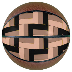 Brown Mocha Black Geometric Rectangles Basketball
