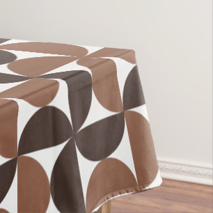 Brown Mocha Mid Century Modern Pattern Tablecloth