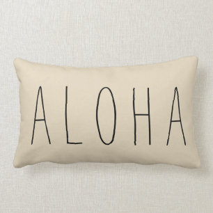 Brown Modern Aloha Throw Pillow