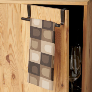 Brown Modern Boho Arch Geometric Aztec Pattern Kitchen Towel
