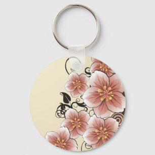 Brown Modern Flower Keychain