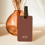 Brown | Modern Monogram Luggage Tag<br><div class="desc">This modern luggage tag design features a rich brown background, with your initials in bold white text for a look that is simple and colourful, yet professional.</div>