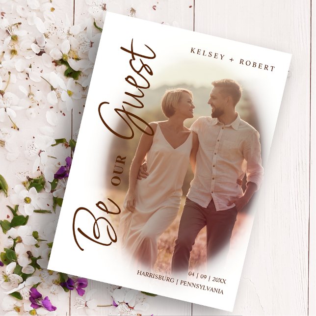 Brown Modern Romantic Overlay Gradient Script Save The Date (Creator Uploaded)