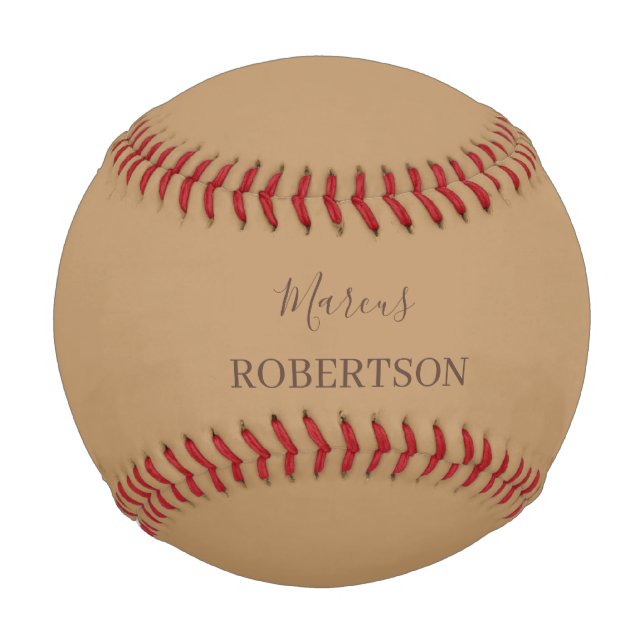 Brown monogram calligraphy minimalist professional baseball (Front)