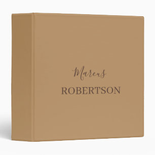 Brown monogram calligraphy minimalist professional binder