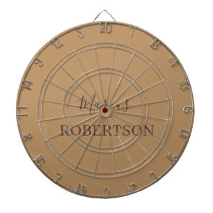 Brown monogram calligraphy minimalist professional dartboard