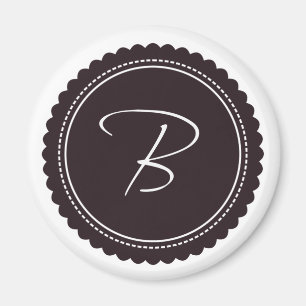 Brown Monogram Letter B Magnet