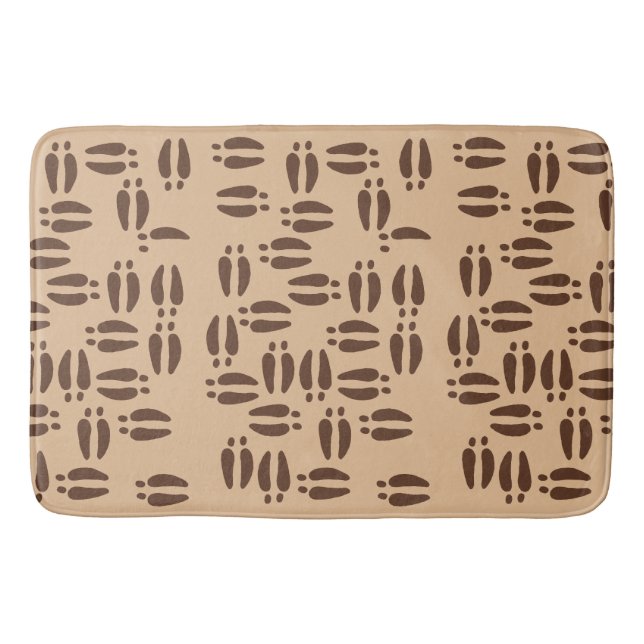 Brown Moose Tracks Patterned Bath Mat (Front)