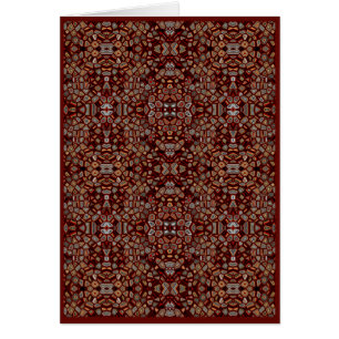 Brown Mosaic Generative Art Card, Blank Interior