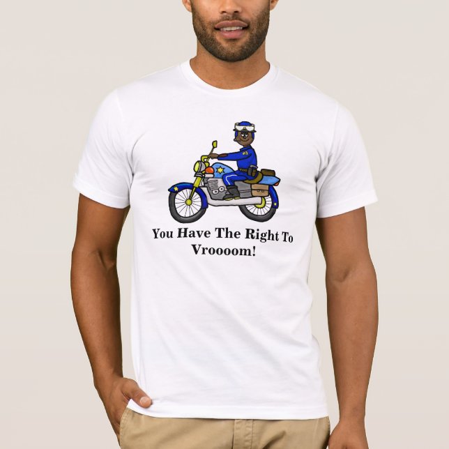 Brown Motorcycle Cop T-shirt (Front)