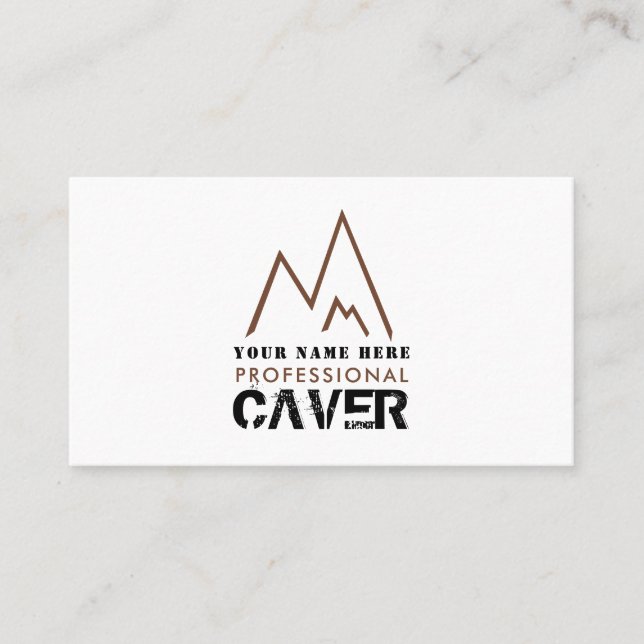 Brown Mountain Logo, Cave Explorer, Sportsperson Business Card (Front)