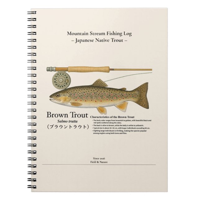 Brown Mountain Stream Fishing Log Photo Notebook (Front)