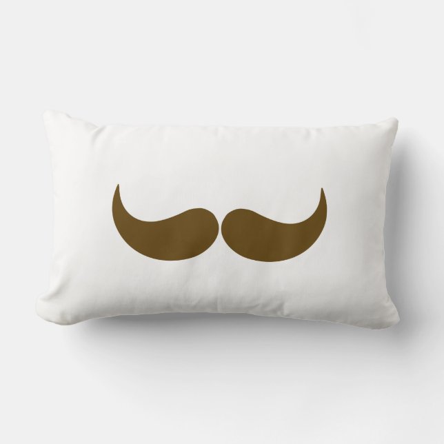 Brown Moustache Lumbar Pillow (Front)