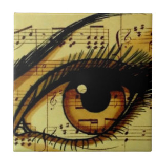 Brown Music Eye Tile