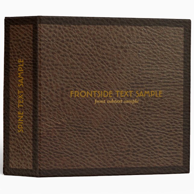 Brown Natural Faux Vintage Leather Look Binder (Front/Spine)