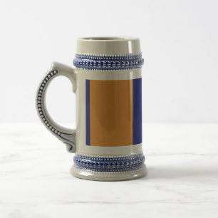 Brown, navy blue and white stripes beer stein