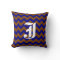 Brown Navy Zigzag Pattern with Monogram