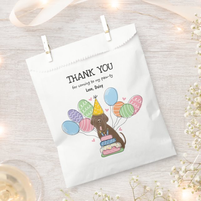 Brown Neapolitan Mastiff Dog Favour Bag (Clipped)