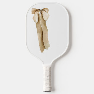 Brown neutral bow preppy fall autumn pickleball paddle