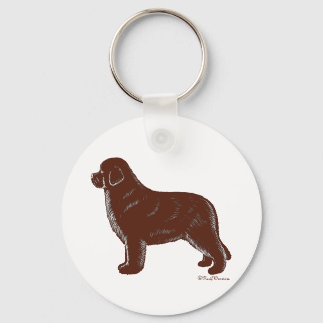 Brown Newfoundland Dog Keychain (Front)