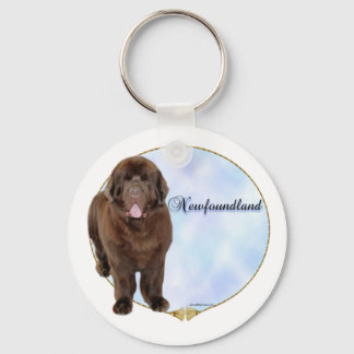 Brown Newfoundland Portrait Keychain
