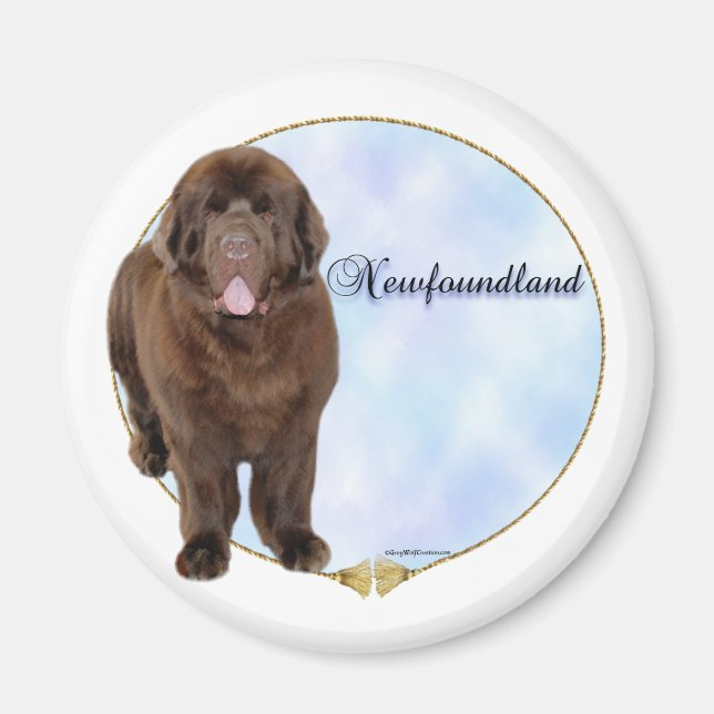 Brown Newfoundland Portrait - Magnet (Front)