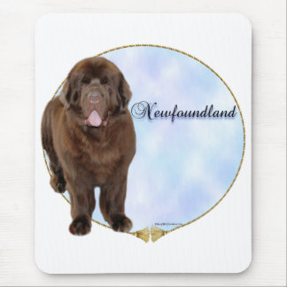 Brown Newfoundland Portrait Mouse Pad