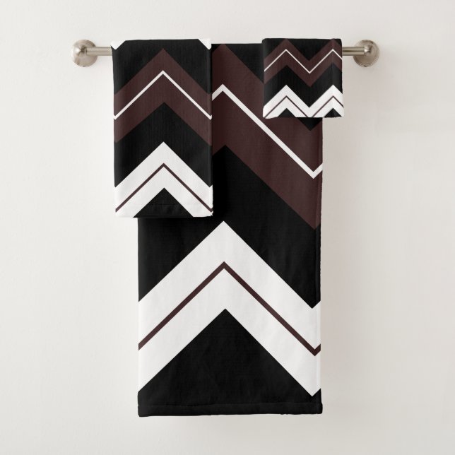 Brown noir Chevron Motif en bande (En situation)