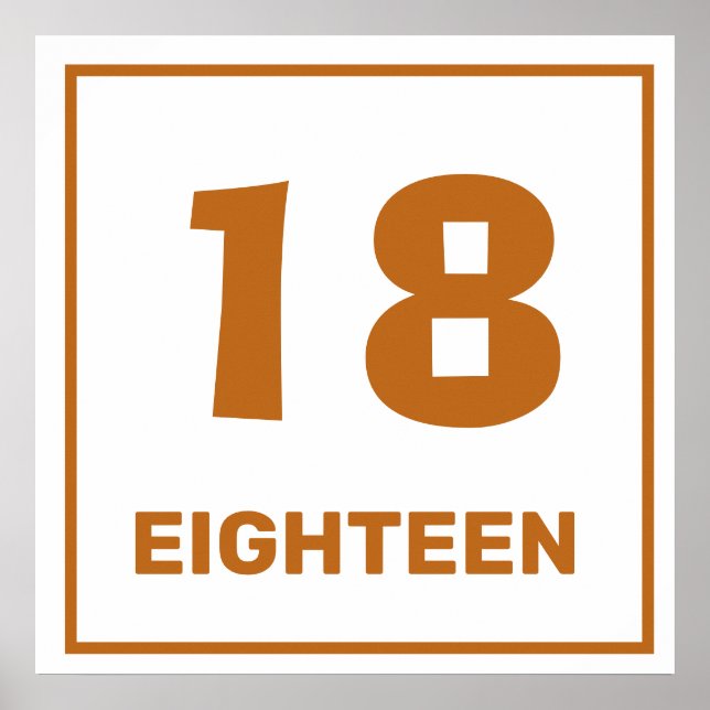Brown number eighteen Poster (Front)