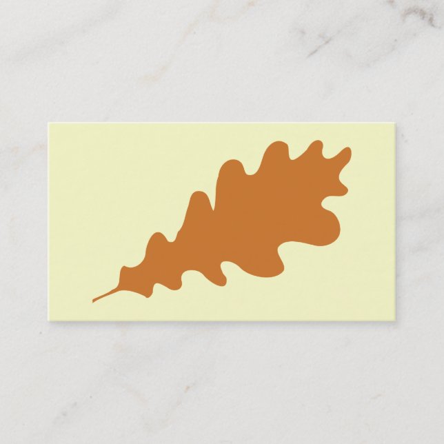Brown Oak Leaf Design. Business Card (Front)