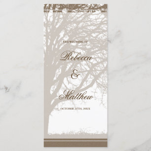 Brown Oak Tree Fall Wedding Program