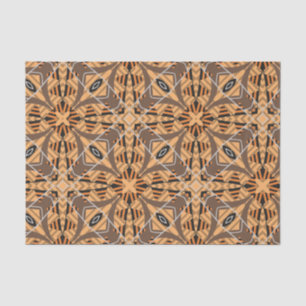 Brown Ochre Tribal Ethnic Boho Mosaic Pattern  Tissue Paper