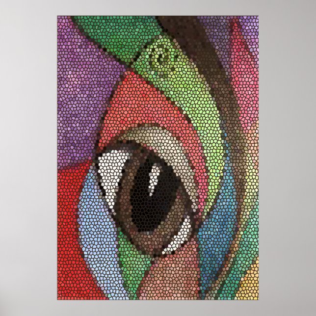 Brown Oeil vitrail look Poster (Devant)