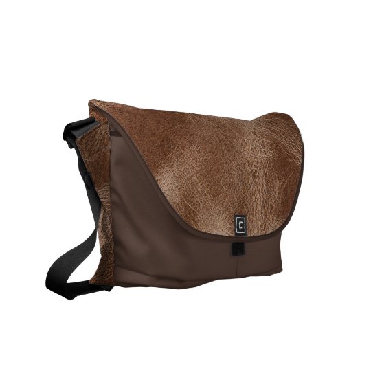 Brown old weathered leather messenger bag