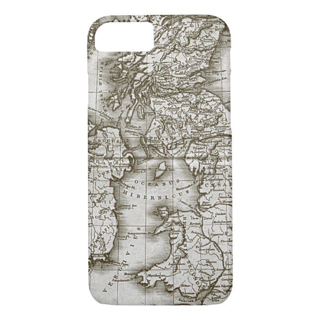 Brown Old World Antique Map Custom iPhone 7 case (Back)