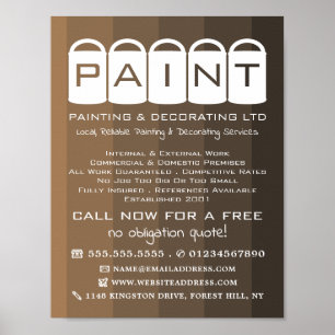 Brown Ombre, Paint Buckets, Painter & Decorator Poster