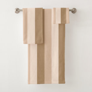 Brown Ombre Striped Bath Towel Set