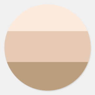 Brown Ombre Striped Classic Round Sticker