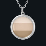 Brown Ombre Striped Silver Plated Necklace<br><div class="desc">Trendy brown Ombre striped pattern.</div>