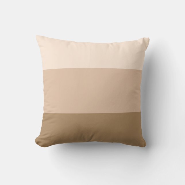 Brown Ombre Striped Throw Pillow (Front)