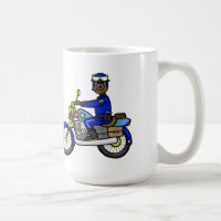 Brown or Dark Skin Motorcycle Cop Mug