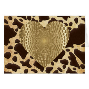Brown & Or Poster de animal Golden Prismatic Coeur