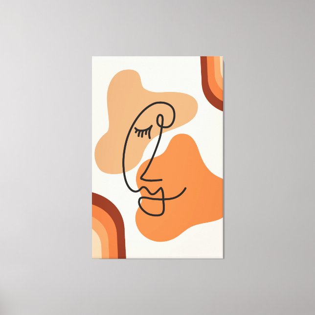 Brown, Orange and Red Bold Illustration Abstract  Canvas Print (Front)