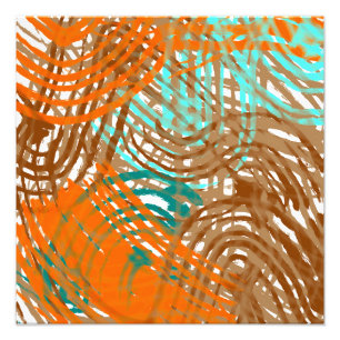 Brown, Orange and Teal Boho Earth Tone Colours    Photo Print